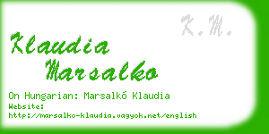 klaudia marsalko business card
